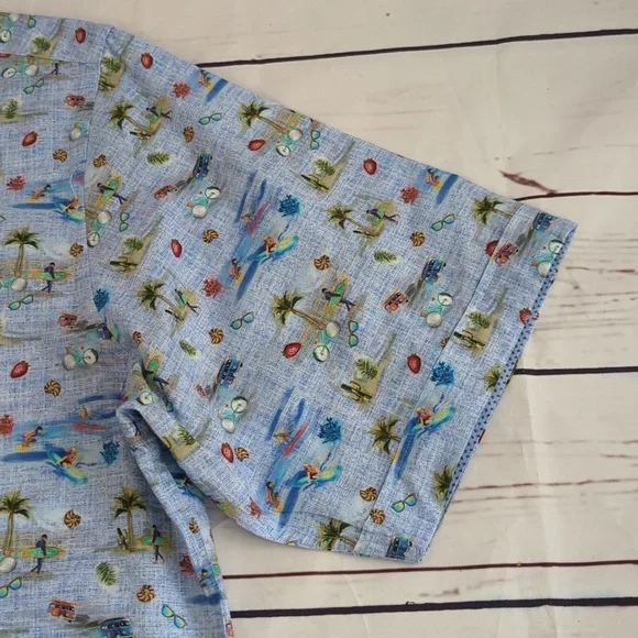 Bugatchi classic fit shirt, Kapalua short sleeves button, surfer design, med (?) - Picture 5 of 15
